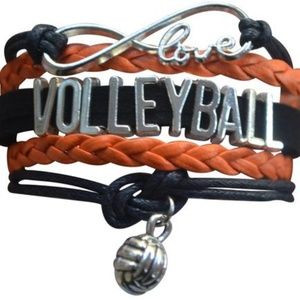 Girls Volleyball Bracelet - Black & Orange